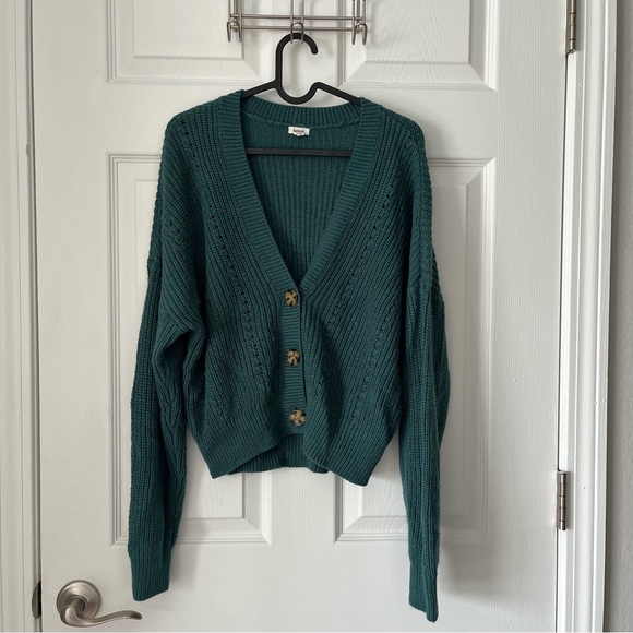 Women's Garage Oversized Green/Blue Knit Cardigan size XS - Picture 1 of 8
